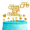15th Birthday Cake Decoration, 15th Birthday Candle Golden Number Candle Happy Cake Toppers Anniversary Party Celebration Dessert Decoration view 4