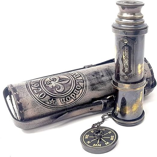 16 inches Antique Telescope/Spyglass Replica in Leather Box, Dollond London's, Hand Held Spy Glass, Sailor's Decor