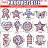 36 Sets Patriotic Veterans Day Diamond Painting Crafts Ornaments DIY Gem Art Sun Catcher Kits Window Memorial Day Military Patriotic Gemstone Diamond Art and Crafts with Ropes for Holiday Party Decor view 3