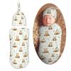Muishi Cute Bears and Forest Newborn Swaddle Blankets Hat Sets Soft Baby Receiving Blanket Swaddle Sack for Baby Shower Infant Boy Girl Gift view 1