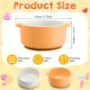 Domensi 4 Sets Kids Porcelain Bowls with Suction Sleeves Toddler Suction Bowl Upgrade Durable Microwave Dishwasher Safe Cereal Soup Snack Dishes for Baby Children Feeding Supplies (Bright Colors) view 2