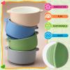 Domensi 4 Sets Kids Porcelain Bowls with Suction Sleeves Toddler Suction Bowl Upgrade Durable Microwave Dishwasher Safe Cereal Soup Snack Dishes for Baby Children Feeding Supplies (Morandi Colors) view 2