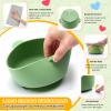 Domensi 4 Sets Kids Porcelain Bowls with Suction Sleeves Toddler Suction Bowl Upgrade Durable Microwave Dishwasher Safe Cereal Soup Snack Dishes for Baby Children Feeding Supplies (Morandi Colors) view 4