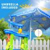 AuntyFey Water Table for Toddlers 1-3-5, Toddler Sand Table, Kids Water Table with Umbrella for Outside Kids Ages 4-8, Bright Blue view 2