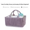 Montesy Large Capacity Baby Diaper Storage Basket Portable Nappy Organiser Box Container for Nursery and Car Item Storage view 2
