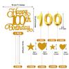100th Birthday Cake Decoration, 100th Birthday Candle Golden Number Candle Happy Cake Toppers Anniversary Party Celebration Dessert Decoration view 2