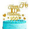 100th Birthday Cake Decoration, 100th Birthday Candle Golden Number Candle Happy Cake Toppers Anniversary Party Celebration Dessert Decoration view 4