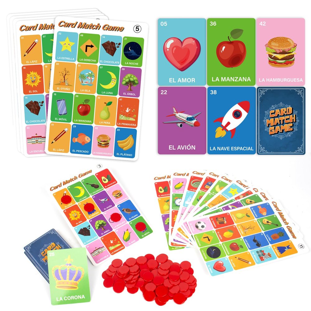 Bosctanuc Loteria Mexican Bingo, Original Spanish Playing Cards Games, Juegos De Mesa En Espaol para Bingo Games for Kindergarten Learning Spanish,Preschool Learning Activities,Family Board Games