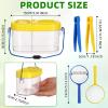 Halloscume 8 Pack Bug Catcher Kit Outdoor Toy Gift for Kids with Bug Containers Magnifying Glass Tweezers Collection Kit Kid Outdoor Explorer(Yellow, Blue) view 2