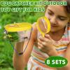 Halloscume 8 Pack Bug Catcher Kit Outdoor Toy Gift for Kids with Bug Containers Magnifying Glass Tweezers Collection Kit Kid Outdoor Explorer(Yellow, Blue) view 4