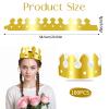100 Pieces Birthday Crown, Golden King Crown Foldable & Adjustable Paper Crowns Bulk Birthday Party Hats for Celebration Baby Shower Photo Props New Year Wedding Anniversary Supplies (Classic Style) view 3