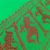 Samyuktha Handmade Bharatanatyam & Kuchipudi Dance Practice Cotton Saree (Green With Red Colour Extra Doll Border) view 3