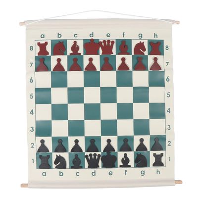 Chess Game Set, Chess Demonstration Set with Chess Pieces, Rollable Board and Carrying Bag, Hanging Chess Teaching Demonstration Board, Travel Board Games for Kids and Adults