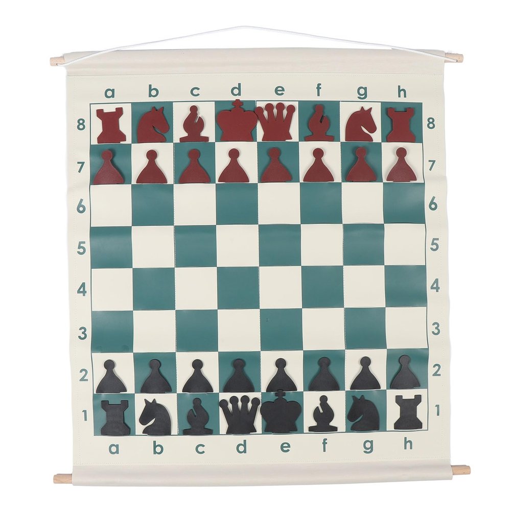 Chess Game Set, Chess Demonstration Set with Chess Pieces, Rollable Board and Carrying Bag, Hanging Chess Teaching Demonstration Board, Travel Board Games for Kids and Adults