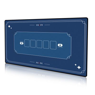 AAXKK 47 x 27 Inch 4-6 Person Small Blue Texas Hold'em Poker Mat Portable Poker Table Tops Cards Game Mat Pad Topper Waterproof, Easily Clean & Glide Over, Anti-Slip, Odorless