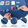 AAXKK 47 x 27 Inch 4-6 Person Small Blue Texas Hold'em Poker Mat Portable Poker Table Tops Cards Game Mat Pad Topper Waterproof, Easily Clean & Glide Over, Anti-Slip, Odorless view 4