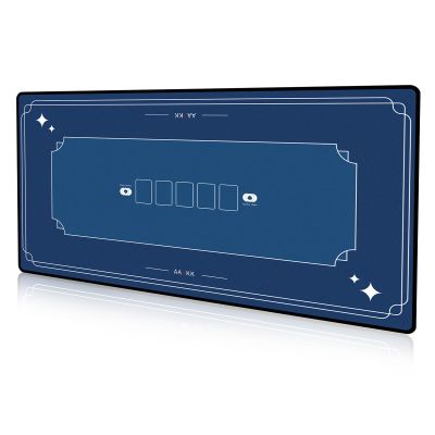 AAXKK 70 x 35 Inch 6-10 Person Blue Texas Hold'em Poker Mat Portable Poker Table Tops Cards Game Mat Pad Topper Waterproof, Easily Clean & Glide Over, Anti-Slip, Odorless with Storage Bag