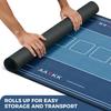 AAXKK 70 x 35 Inch 6-10 Person Blue Texas Hold'em Poker Mat Portable Poker Table Tops Cards Game Mat Pad Topper Waterproof, Easily Clean & Glide Over, Anti-Slip, Odorless with Storage Bag view 4