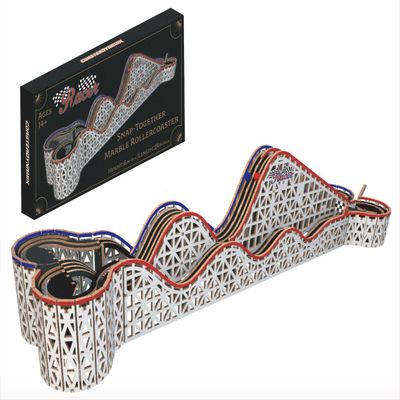 Coasterdynamix 3-D Snap-Together Marble Rollercoaster Wooden Model Kit - Marble Rolling Building Puzzle Kit for Adults and Teens, Toy Puzzles and Mini Craft Decor Models for Jigsaw Assembly Projects