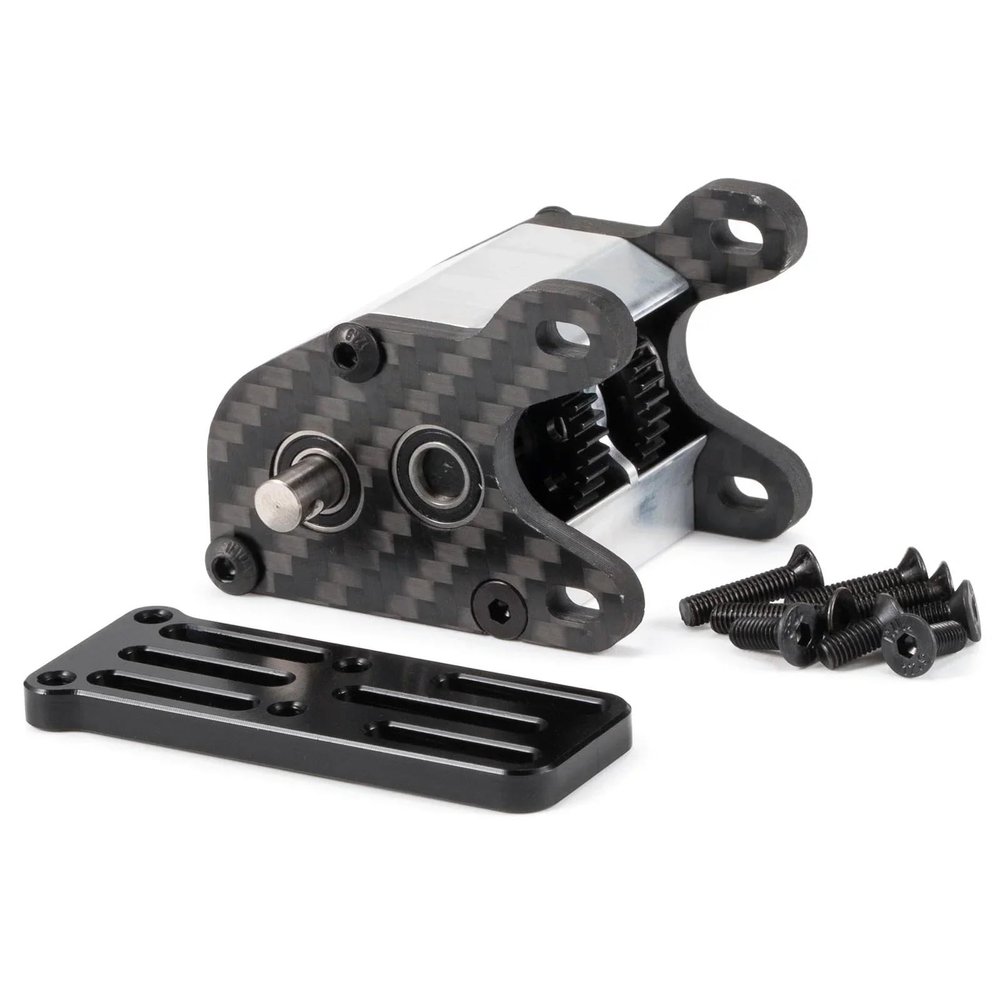62g Ultralight Dual Motor Transmission 48Pitch for Over-Drive for Dig Tiny Gearbox for 1/10 RC Crawler for LCG(Silver)