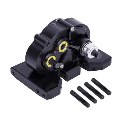 Adjustable Gearbox OD-3 Overdrive Transmission CNC Lightweight Gearbox for 1/10 Car Axial SCX10 II Pro for LCG Chassis Straight Axl(Black)