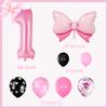 Pink Mouse Balloon, Pink 1 Balloon Number 40 Inch, Bow Balloons for Cartoon Mouse Birthday Decorations, One Balloons for 1st Birthday Decorations Girl view 2