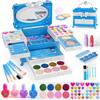 GORISPI Kids Makeup Sets for Girls, 66pcs Real Cosmetic for Kids Toys with Mirror, Princess Washable Girls Makeup Kit, Non-Toxic & Safe Brithday Gifts for 3 4 5 6 7 8 10 - 12 Years OldBlue view 1