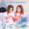 GORISPI Kids Makeup Sets for Girls, 66pcs Real Cosmetic for Kids Toys with Mirror, Princess Washable Girls Makeup Kit, Non-Toxic & Safe Brithday Gifts for 3 4 5 6 7 8 10 - 12 Years OldBlue view 3