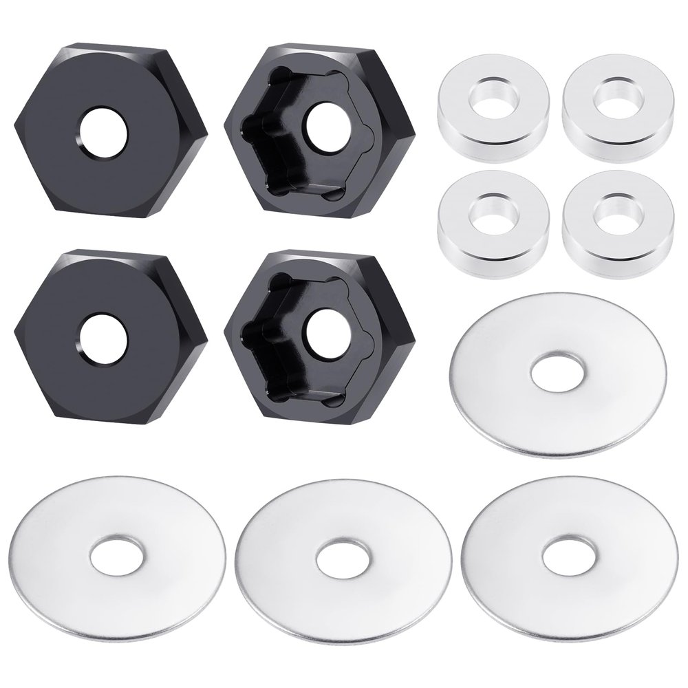 4Pack MORFUM 12mm to 17mm Metal Wheel Hex Adapter Drive Hub Adaptor Converter Compatible with 1/8 Typhon/Kraton/Outcast/Notorious RC Big Rock Crawler Off Road Monster Truck Upgrade Part
