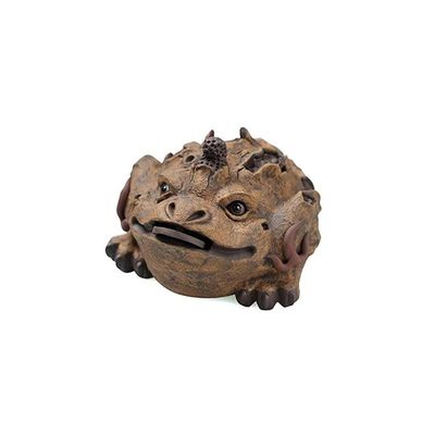 Creative Pet Teapot Tree Bark Golden Toad Purple Sand Desk Ornaments for Pets Tea Set Tea Tray Tea Game Statue Fully Made