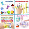 Pistroy 139 Pack Prefilled Easter Eggs with Toys Inside, Plastic Eggs Fillers Basket Stuffers Easter Eggs Hunt Games Party Favors Save Time Gifts view 4