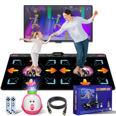 YRPRSODF Dance Mat for Kid & Adult, Double Dance Mats for TV, Electronic Dance Pad Game with Camera, Exercise Dance Game for TV,Plug and Play Dancing Mat for Family Games, Xmas Birthday Gifts Ideas