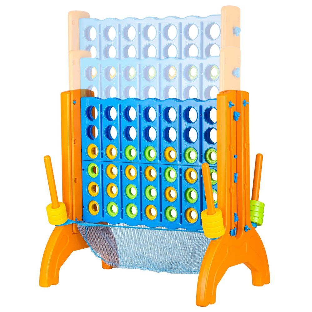 Ayeboovi Giant 4-in-A-Row, Jumbo Connect Game with Adjustable Height, Yard Game for Kids and Adults, 4-to-Score Family Game with Mesh Pocket
