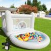 White Bounce House Toddler House, Bouncy House for Kids 3-6 Mini Bouncer, Indoor Outdoor Inflatable Bounce House for Kids and Adults view 1