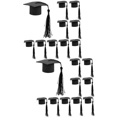 Totority 20pcs Graduation Cap Cake Decorations Cap and Gown Cupcake Toppers for Graduation Parties Chic Baking Ornaments for Celebrating Achievements for Cake Decorating