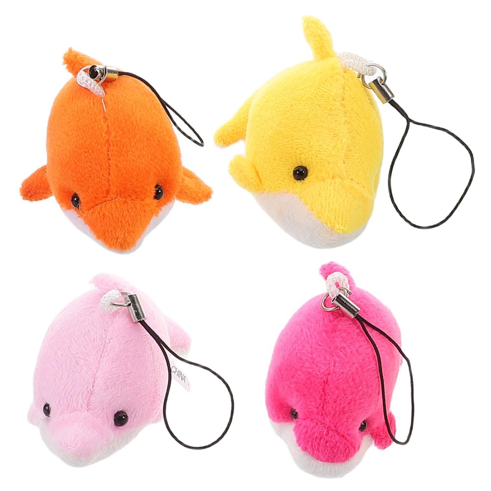 GALPADA 4pcs Mini Dolphin Plush Charm Pendant Cute Stuffed Animal Backpack Decoration for Girls Parties and Gifting