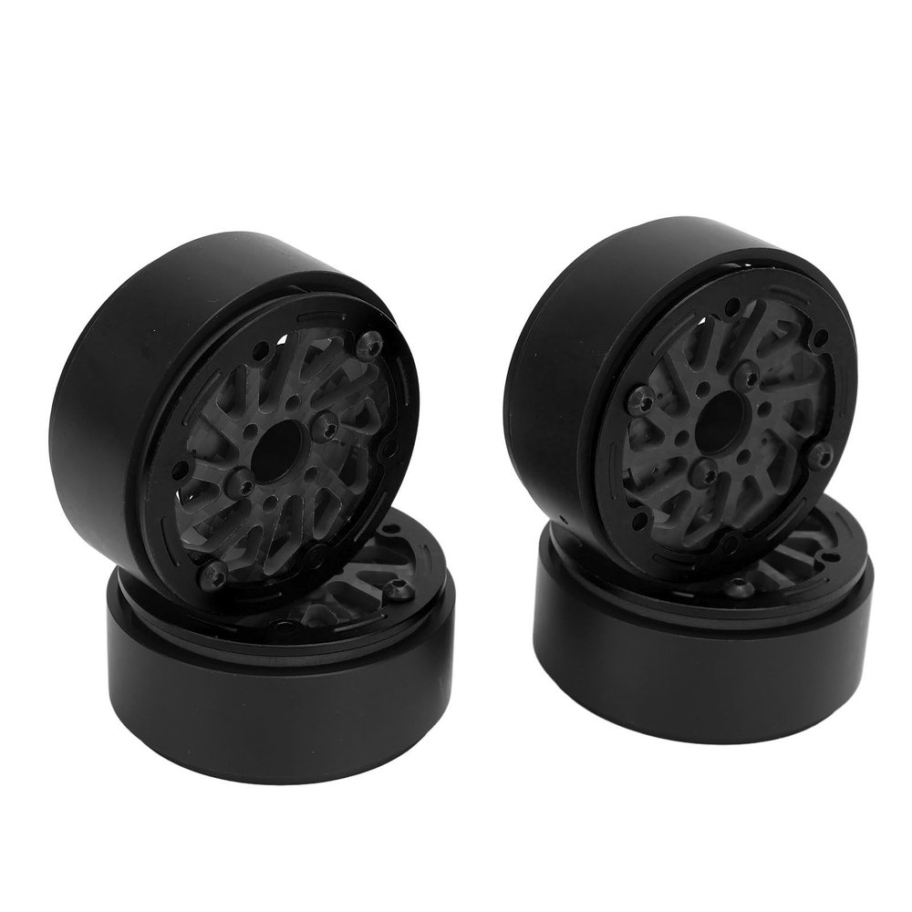 1.9 Inch Carbon Fiber Wheels Rim, 59mm Diameter RC Beadlock Rims for Crawling 1/10 RC car SCX10 RR10 (Black)