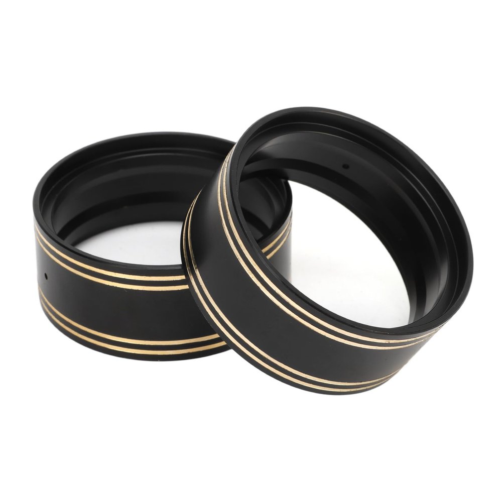 2PCS 1.9in Beadlock Wheel Rings with Hole Tire Lock Ring Replacement for Axial SCX10 II 90046 1/10 RC Crawler (Black)