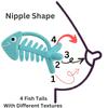 2PCS Baby Teething Toys, Fish Baby Teether Olive & Coral Babies 0-3-6-12-18 Months-USA Patent Pending view 4