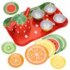 Vaguelly 1set Tin Tea Toy Boy Girl Pretend Play Afternoon Tea Party Accessories Teapot Cups Plates and Biscuits for Role-Playing and Learning Activities view 1