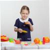 Vaguelly 1set Tin Tea Toy Boy Girl Pretend Play Afternoon Tea Party Accessories Teapot Cups Plates and Biscuits for Role-Playing and Learning Activities view 3