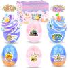 6 Pack Slime Eggs Kit with Stickers and Charms - Easter Basket Stuffers - Soft & Stretchy, Stress Relief Toys, Prefilled Eggs Gifts for Toddlers Teens Girls Boys, Easter Egg Hunts view 1