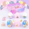 6 Pack Slime Eggs Kit with Stickers and Charms - Easter Basket Stuffers - Soft & Stretchy, Stress Relief Toys, Prefilled Eggs Gifts for Toddlers Teens Girls Boys, Easter Egg Hunts view 4