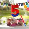 16 Inch Number 5 Spider Pinata with 16 Inch Piata Stick Blindfold Confetti for Boy Girl Kids 5th Birthday Party Decorations (5th) view 4