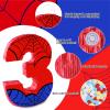 16 Inch Number 3 Spider Web Pinata with 16 Inch Piata Stick Blindfold Confetti for Boy Girl Kids 3rd Birthday Party Decorations (3rd) view 3