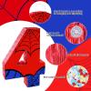 16 Inch Number 4 Spider Web Pinata with 16 Inch Piata Stick Blindfold Confetti for Boy Girl Kids 4th Birthday Party Decorations (4th) view 3