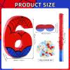 16 Inch Number 6 Spider Pinata with 16 Inch Piata Stick Blindfold Confetti for Boy Girl Kids 6th Birthday Party Decorations (6th) view 2