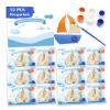 12-Pack Pre-Packaged Nautical Party Favors for Kids, Wooden Sailboat Cutouts with Magnets & Painting Kits, Ahoy Nautical Baby Shower Decorations for Boy & Thank You Gifts for Guests view 1