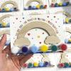 12 Pack Pre-Packaged Rainbow Party Favors for Kids, Wooden Rainbow Cutouts with Magnets & Painting Kits, Thank You for Coming Gifts for Kids view 1