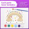 12 Pack Pre-Packaged Rainbow Party Favors for Kids, Wooden Rainbow Cutouts with Magnets & Painting Kits, Thank You for Coming Gifts for Kids view 3
